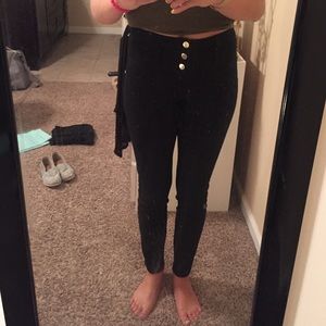 High waisted black jeans