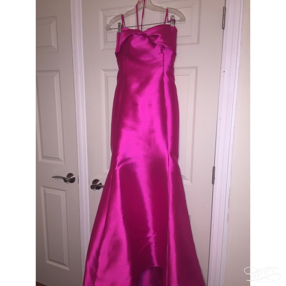 Strapless Fuschia ball gown