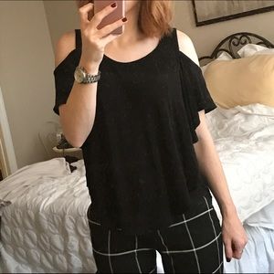 Express Cold Shoulder Circle Hem Knit Tee