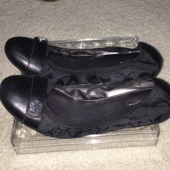 Coach Black Flats