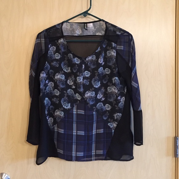 Floral sheer H&M top size 4 small