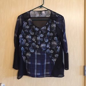 Floral sheer H&M top size 4 small