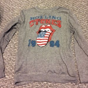 grey lightweight Rolling Stones sweatshirt