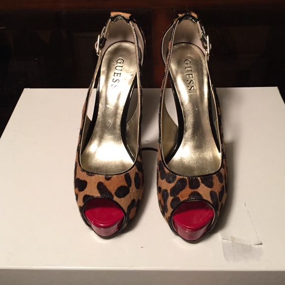 Pony Hair Platform Open Toe Heels - Picture 2 of 4