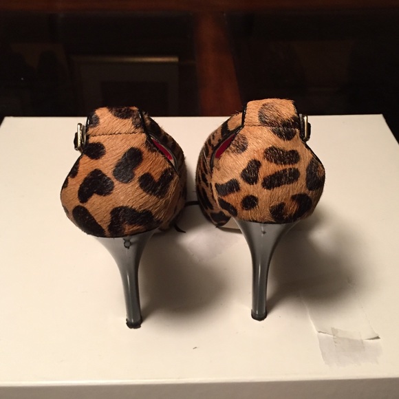 Pony Hair Platform Open Toe Heels - Picture 3 of 4