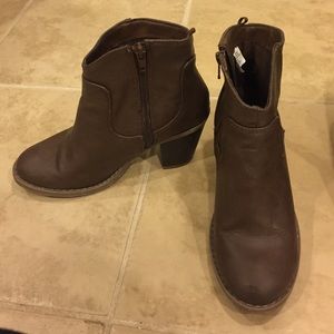 Brown western ankle booties.