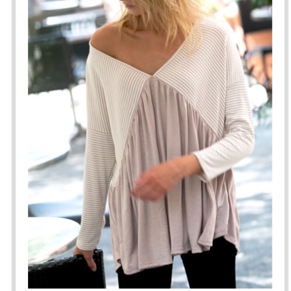 LAST ITEM▫️Mocha and Ivory Striped Long Sleeve - Picture 4 of 4