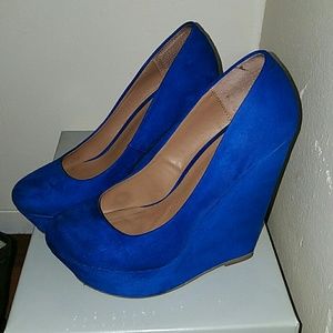 Blue Suede Aldo Wedges size 8