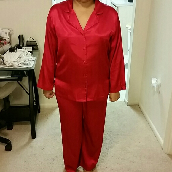 Satin pajama set.
