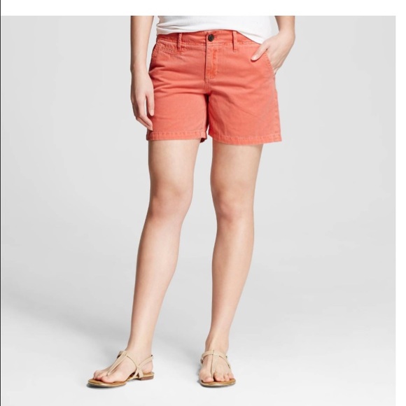 NWT MERONA ORANGE CHINO SHORTS SIZE 4 -- 5" LENGTH