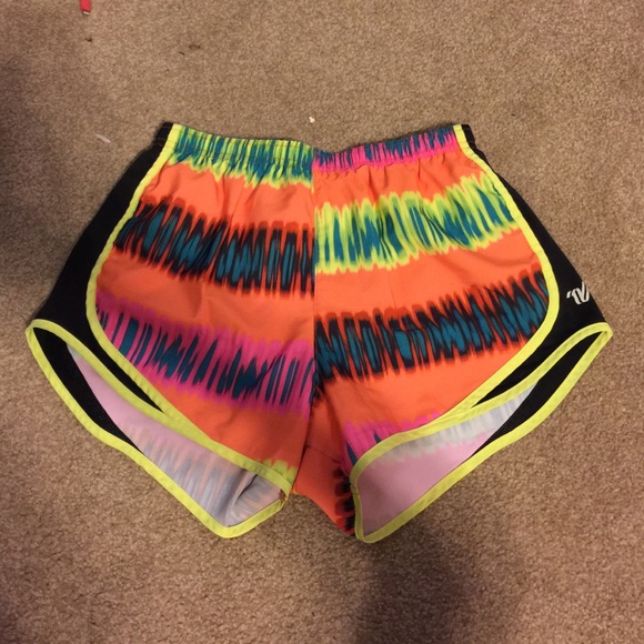 Colorful dry-fit cheer shorts