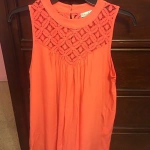 Coral Sleeveless Blouse