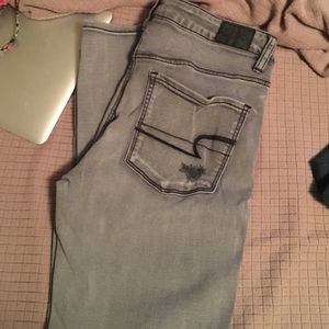 Gray/black American eagle jeans