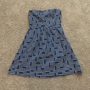 Polka dot strapless dress