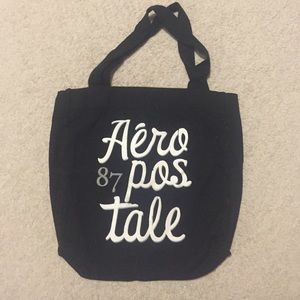 Aeropostale black canvas tote bag