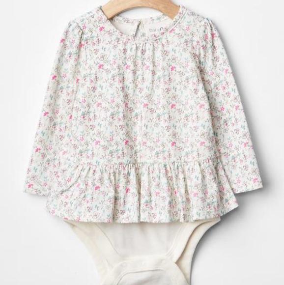 Baby Gap floral body double peplum bodysuit