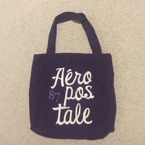 Aeropostale purple canvas tote bag