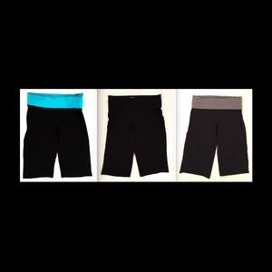 Lot of 3 Bebe Sport fold over crop leggings xs