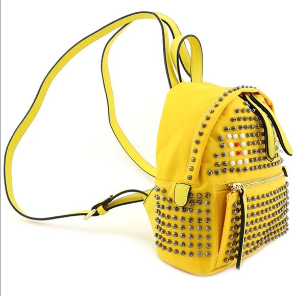 Yellow Studded Backpack