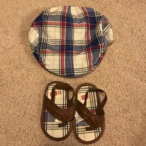Infant crazy 8 sandals with matching hat