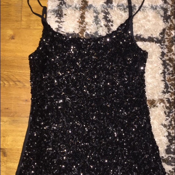 Black sequin tank