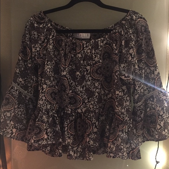 Off the shoulder bell bottom top - Picture 1 of 3
