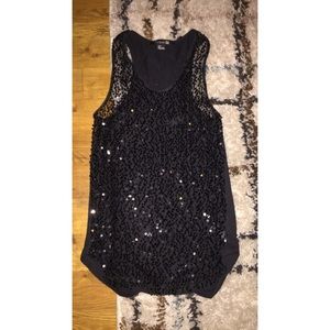 Black sequin tank