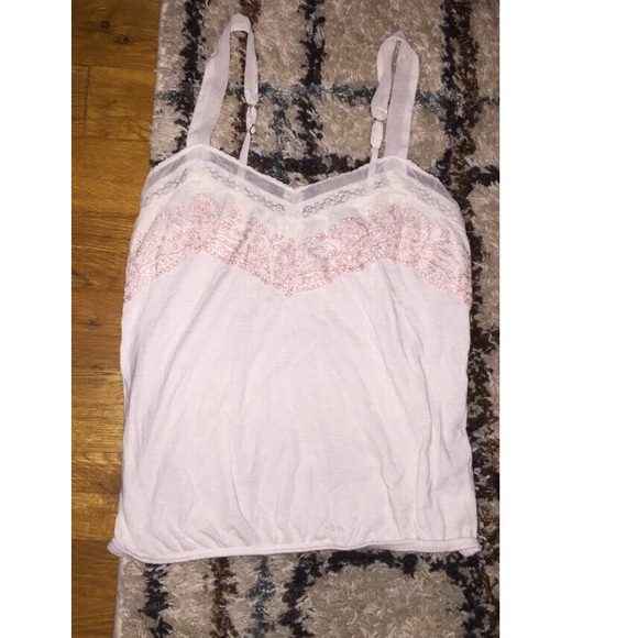 Sheer white and pink tank