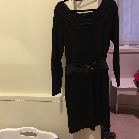 Black knit dress