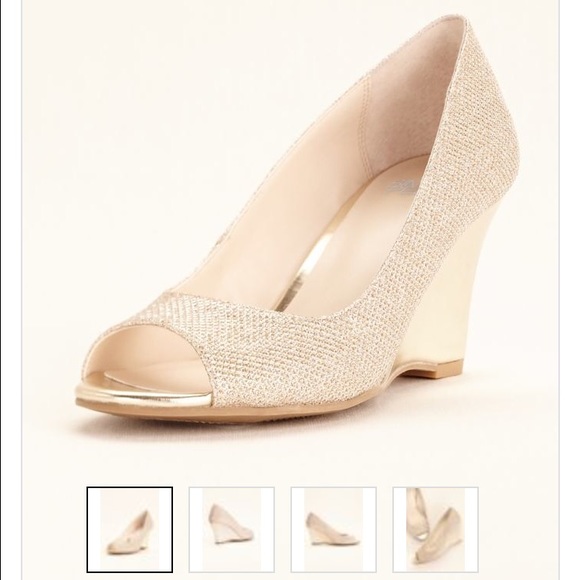 David's bridal Glitter Wedge