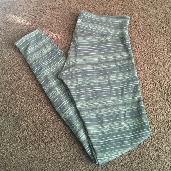 lululemon athletica Pants - Lululemon gator green cyber stripe