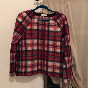 Madewell Plaid Fuzzy Top