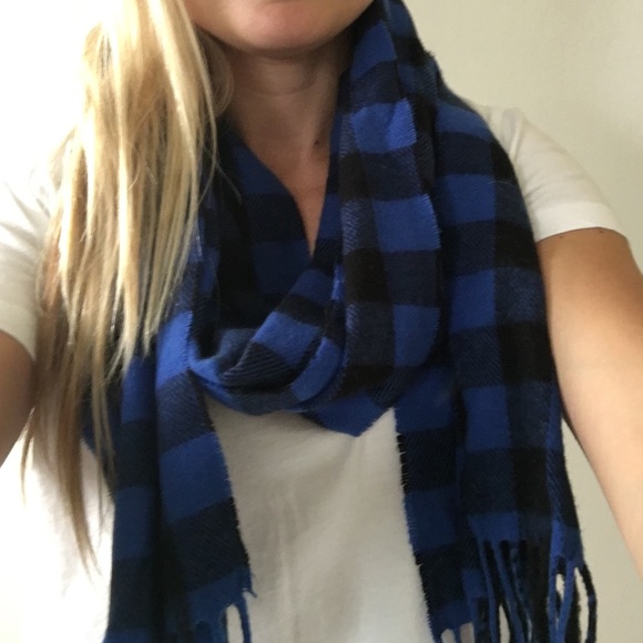 Blue flannel scarf