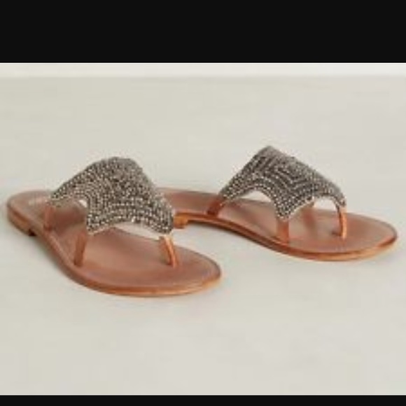 Anthropologie Starlight beaded sandals, size 5