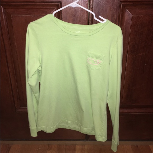 Green and pink vineyard vine long sleeve shirt