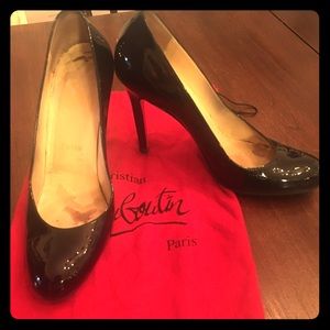 Christian Louboutin Black Patent Simple Pumps