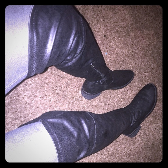 Black Thigh High Boots