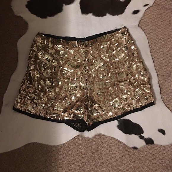 Gold sequin shorts