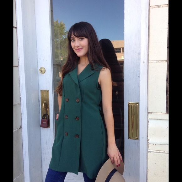 Long Vest-Emerald Green-Last One - Picture 2 of 4