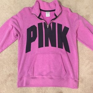 Fuscia/Pink Victoria's Secret Pink Half Zip