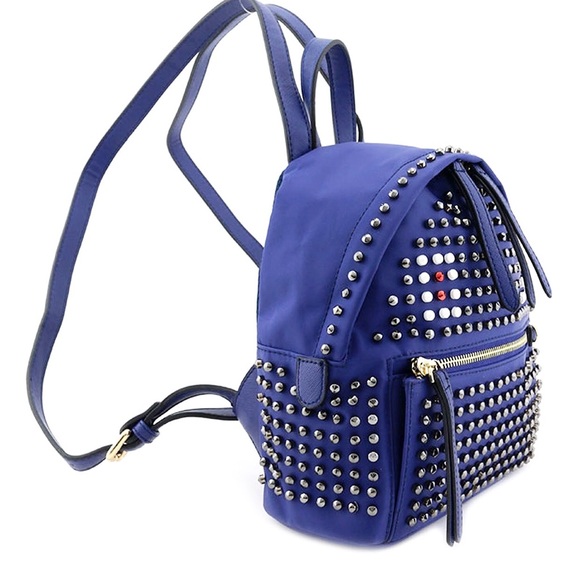 Royal blue studded backpack