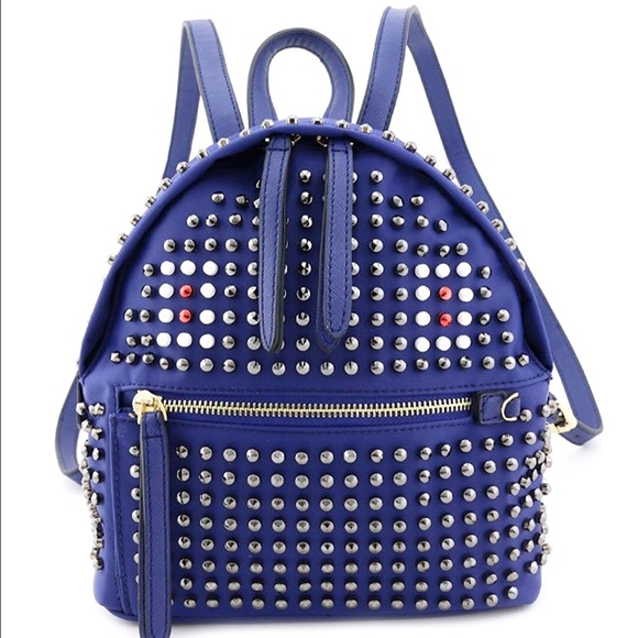 Royal blue studded backpack