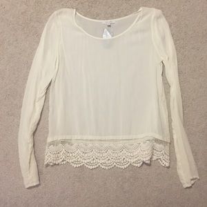 Sheer lace long sleeve shirt