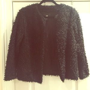 H&M Black Fuzzy Jacket