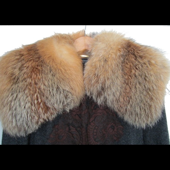 SOLD! Dolce and Gabbana Alpaca and Fox Fur Coat - Picture 3 of 4