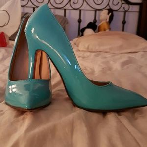 Rainbow Cat blue pumps