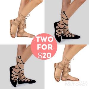 Two Pairs Of Flats. Ballet + Gladiator