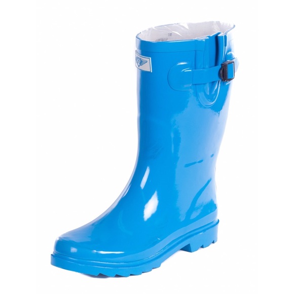 Women's Turquoise 11'' Rubber Rainboots RB1602 - Picture 2 of 4