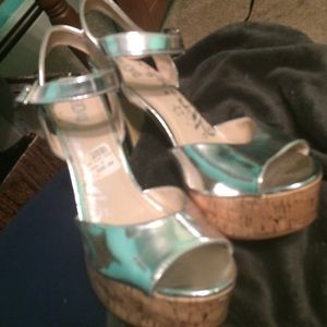 Silver high heels
