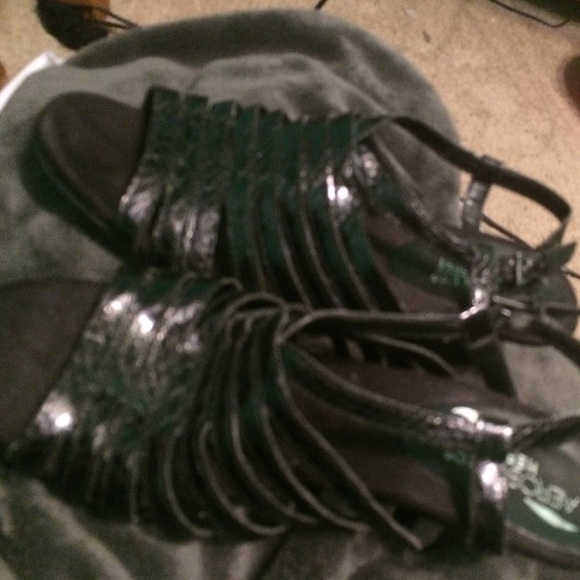 Black strappy heels